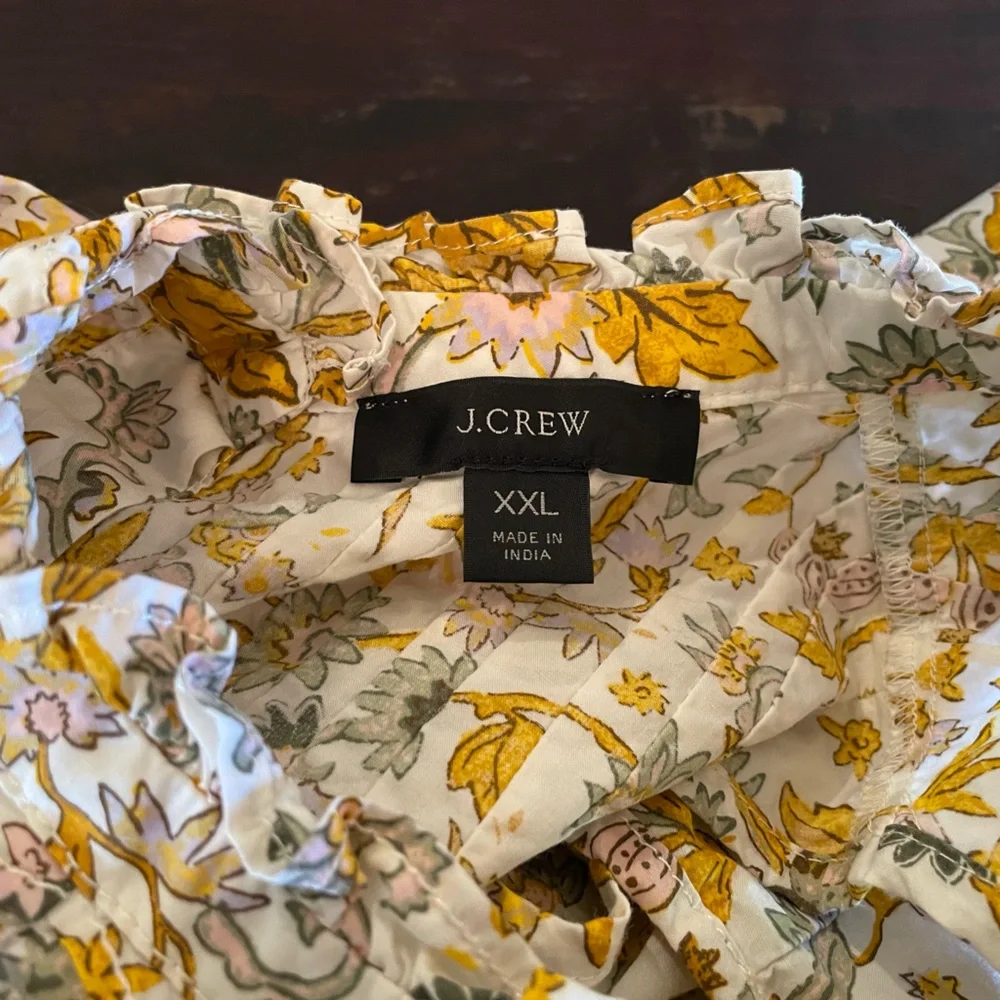 J. Crew Yellow Floral Sleeveless Top